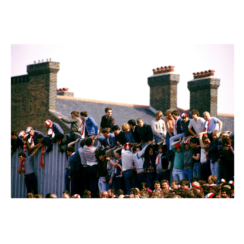 Supporters sur les murs de Highbury, 1984