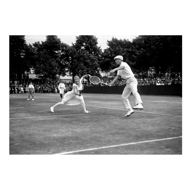 René Lacoste et Suzanne Lenglen jouant un double, 1920