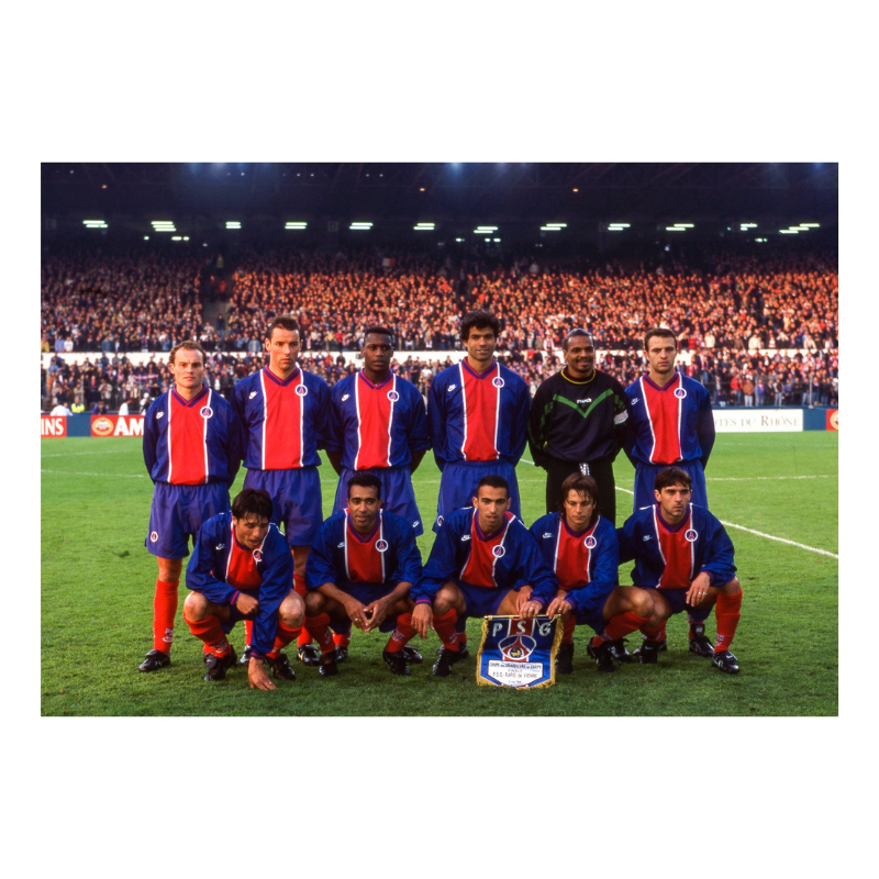 Foto di squadra del Paris Saint-Germain, finale del 1996