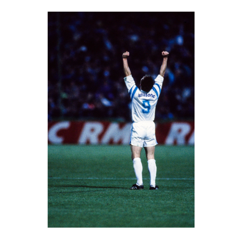 Jean-Pierre Papin fête le titre de l'OM, 1991