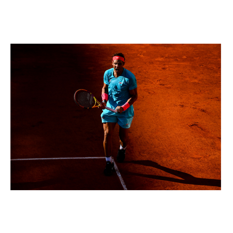 Rafael Nadal célèbre son point face à Djoko, Roland-Garros 2020