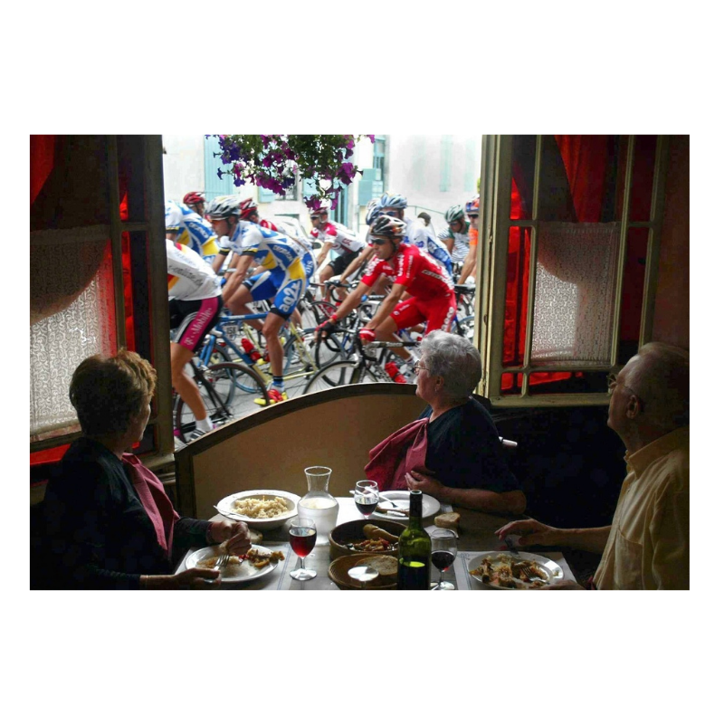 Lunch with a view of the Tour, 2003