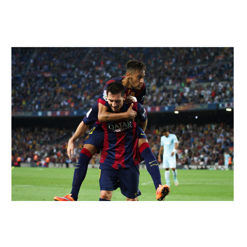 La joie de Neymar et Messi, 2014