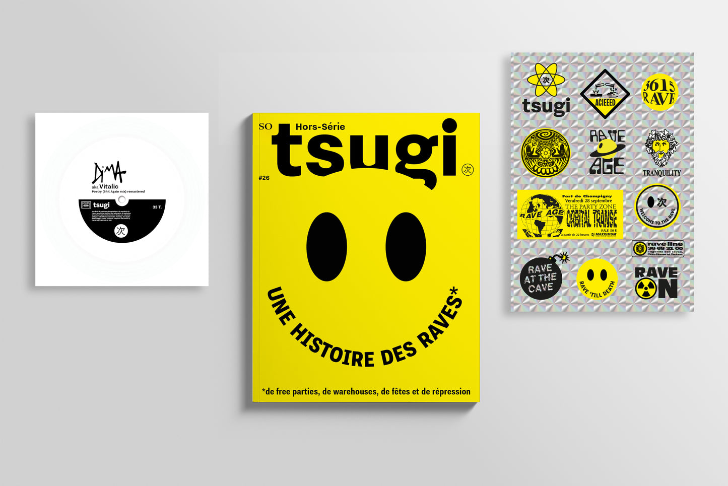 Magazine Hors-Série Raves + Stickers + Flexi inédit édition limitée (1.500 ex) Dima aka Vitalic « Poetry (Shit Again Mix) remastered »