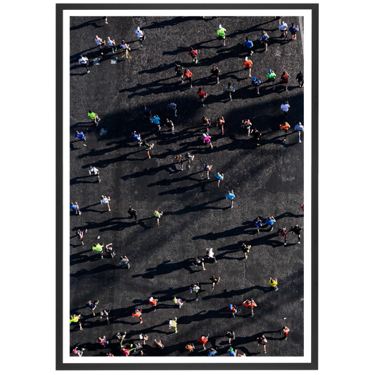 Vue aérienne des coureurs du marathon de Paris, 2017
