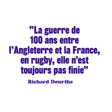 Load image into Gallery viewer, Dourthe quote mug "In rugby, the hundred years war is not over"