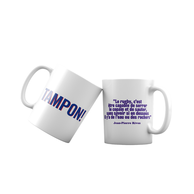 Mug citation Rives "Le rugby et les copains, l'eau ou les rochers"