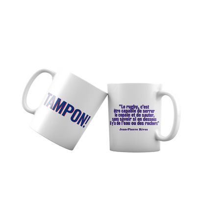 Mug citation Rives "Le rugby et les copains, l'eau ou les rochers"