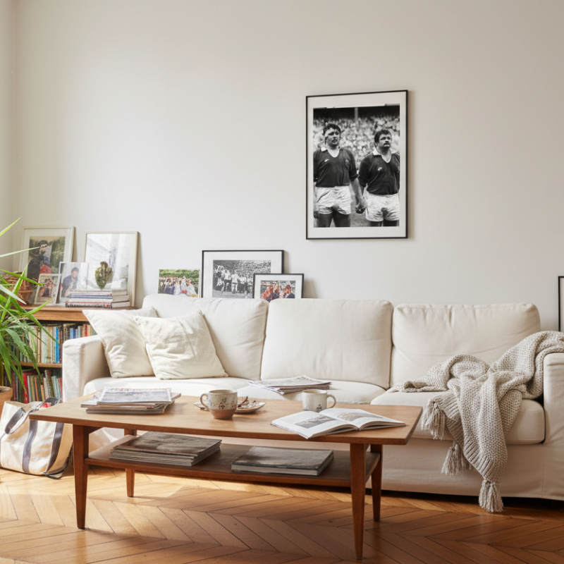 100 men and one woman in a stadium, 1973