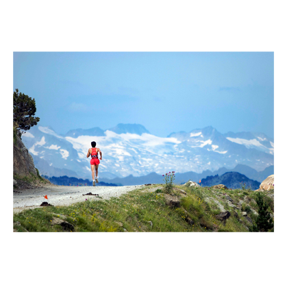 Coureur de trail devant les Pyrénées, 2007