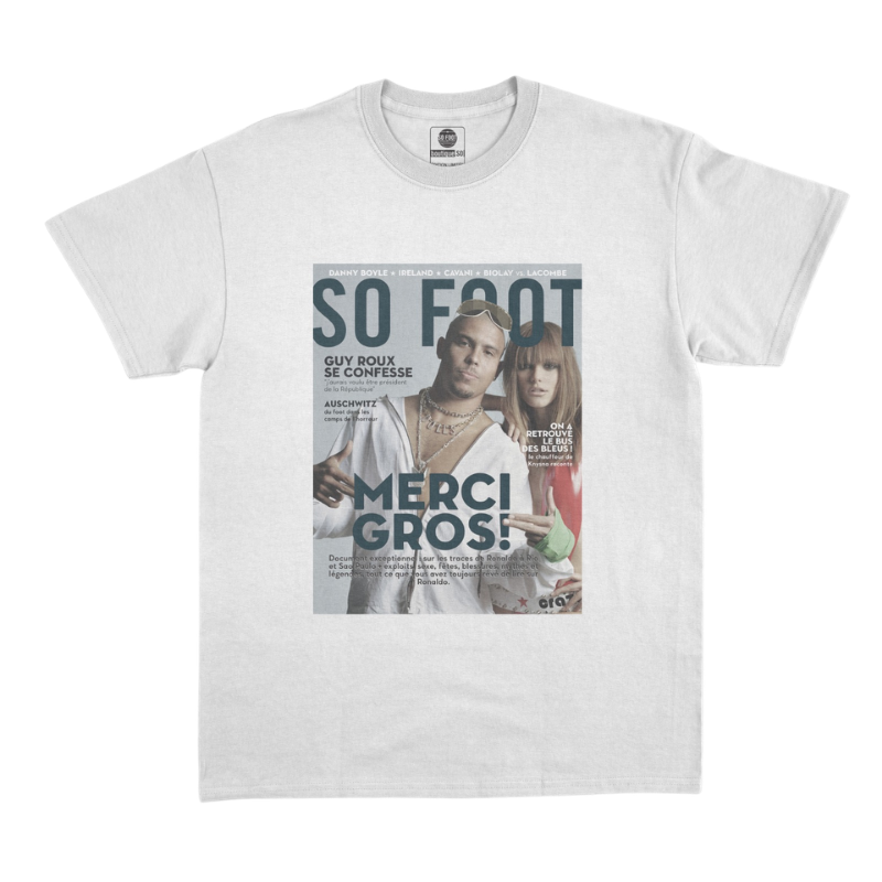 T-Shirt Couv So Foot « Merci gros ! » Ronaldo blanc