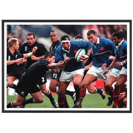 Benazzi et les Bleus face aux Blacks, 1999