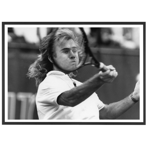 André Agassi and his racket, 1988