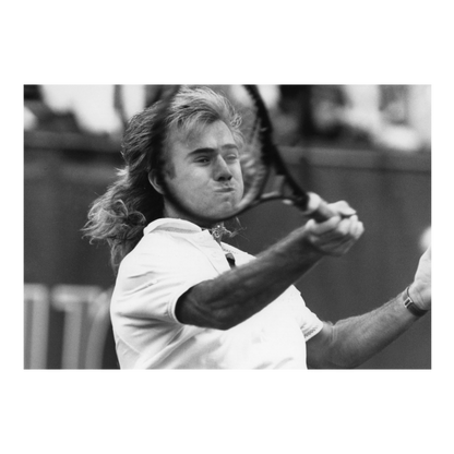 André Agassi and his racket, 1988