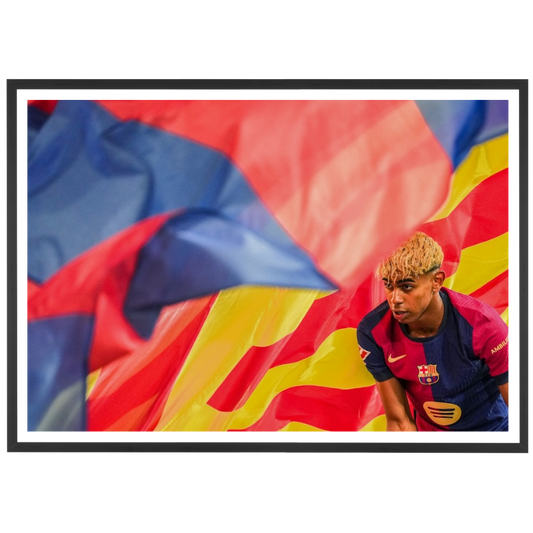Lamine Yamal et le drapeau blaugrana, 2025
