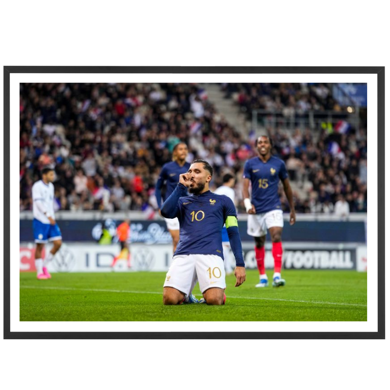 Ryan Cherki célèbre son but face à Chypre, 2023