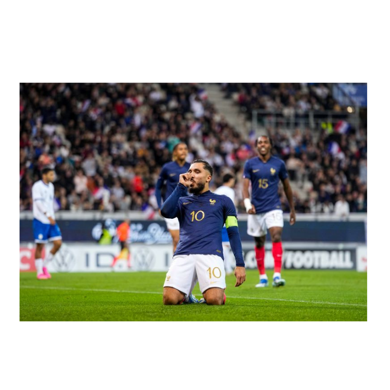 Ryan Cherki célèbre son but face à Chypre, 2023