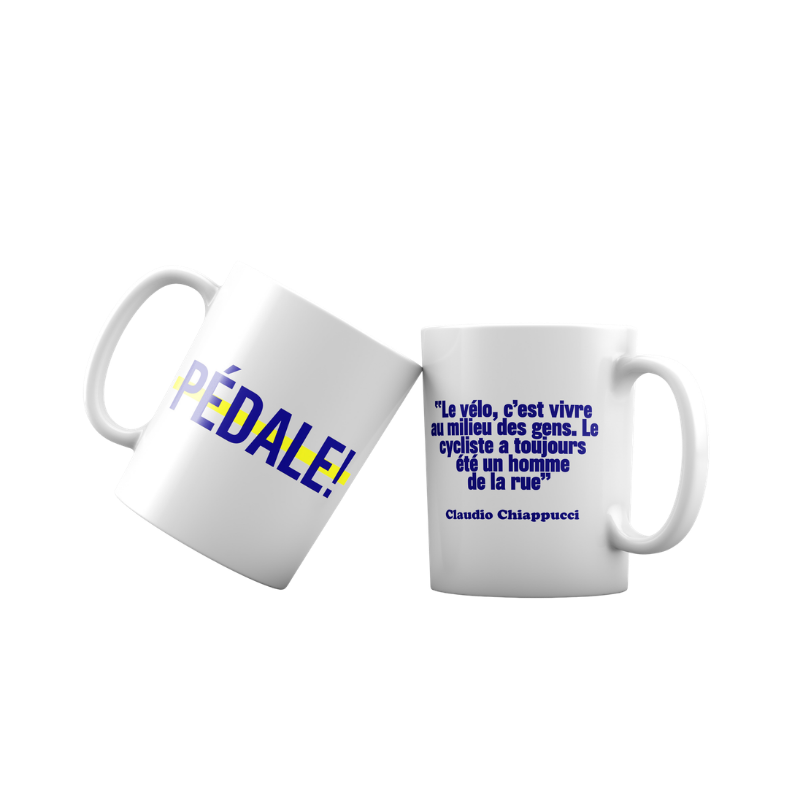 Mug citation Chiappucci "Le vélo c'est vivre au milieu des gens"