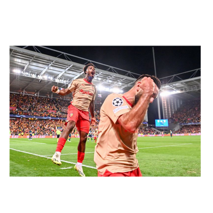 100 men and one woman in a stadium, 1973
