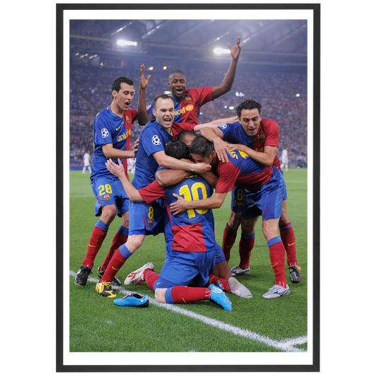 Xavi & Iniesta fêtent le but de Messi, C1 2009