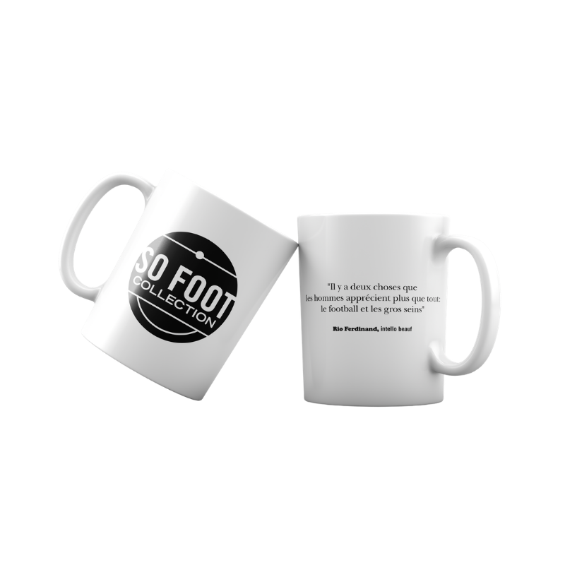 Mug quote Rio Ferdinand "Football and big breasts" 