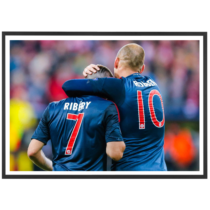 Ribéry e Robben festeggiano insieme un gol, 2013 