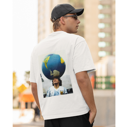 T-Shirt "Maradona le nouvel Atlas" vintage white