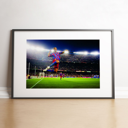 Ronaldinho célèbre un but au Barça, 2006