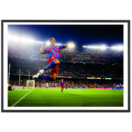 Ronaldinho célèbre un but au Barça, 2006