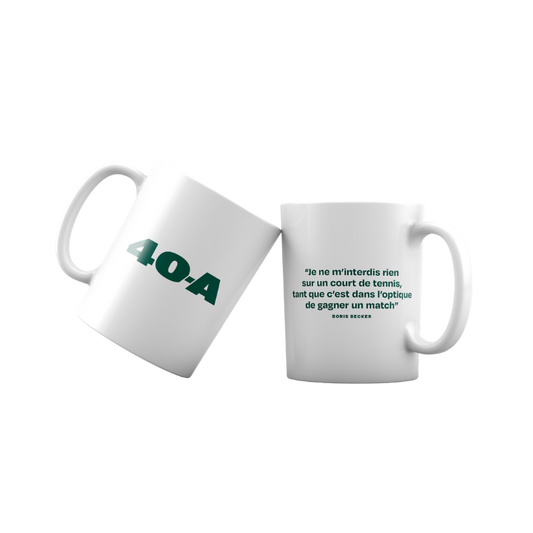Becker quote mug "I don't forbid myself anything on a tennis court"