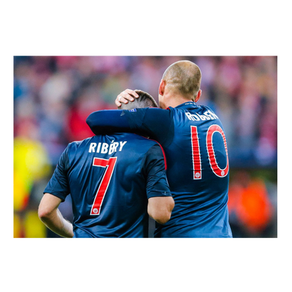 Ribéry e Robben festeggiano insieme un gol, 2013 