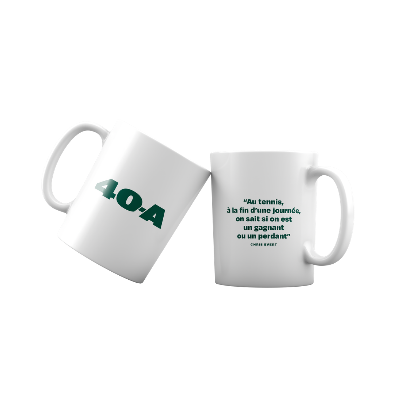 Evert quote mug "In tennis, you know if you are a winner or a loser"