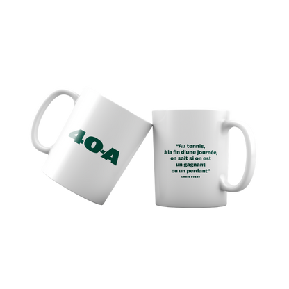 Evert quote mug "In tennis, you know if you are a winner or a loser"