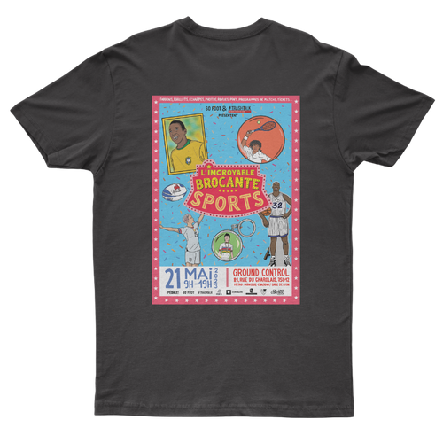 T-Shirt staff noir "Incroyable Brocante Sports 2.0"