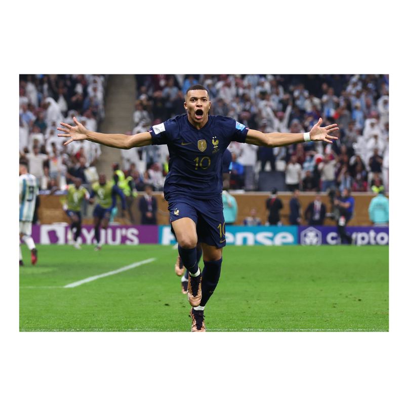 Kylian Mbappé fête son but égalisateur, Mondial 2022