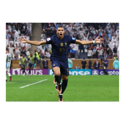Kylian Mbappé fête son but égalisateur, Mondial 2022