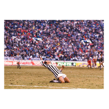 Load image into Gallery viewer, Michel Platini celebrates his winning shot on goal, Intercontinental 1985