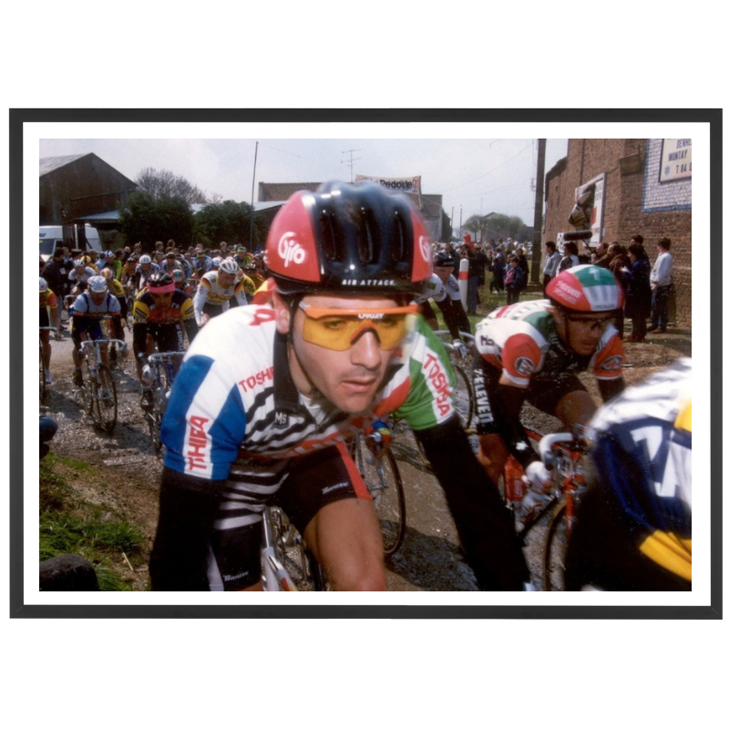 Jalabert on the cobblestones of Paris-Roubaix, 1990