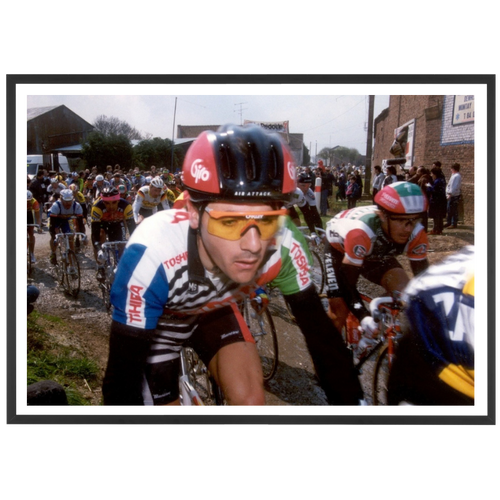 Jalabert on the cobblestones of Paris-Roubaix, 1990