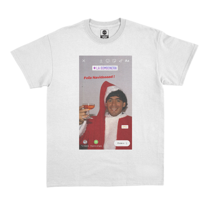T-Shirt "Story Maradona Feliz Navidad" blanc