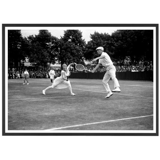 René Lacoste et Suzanne Lenglen jouant un double, 1920