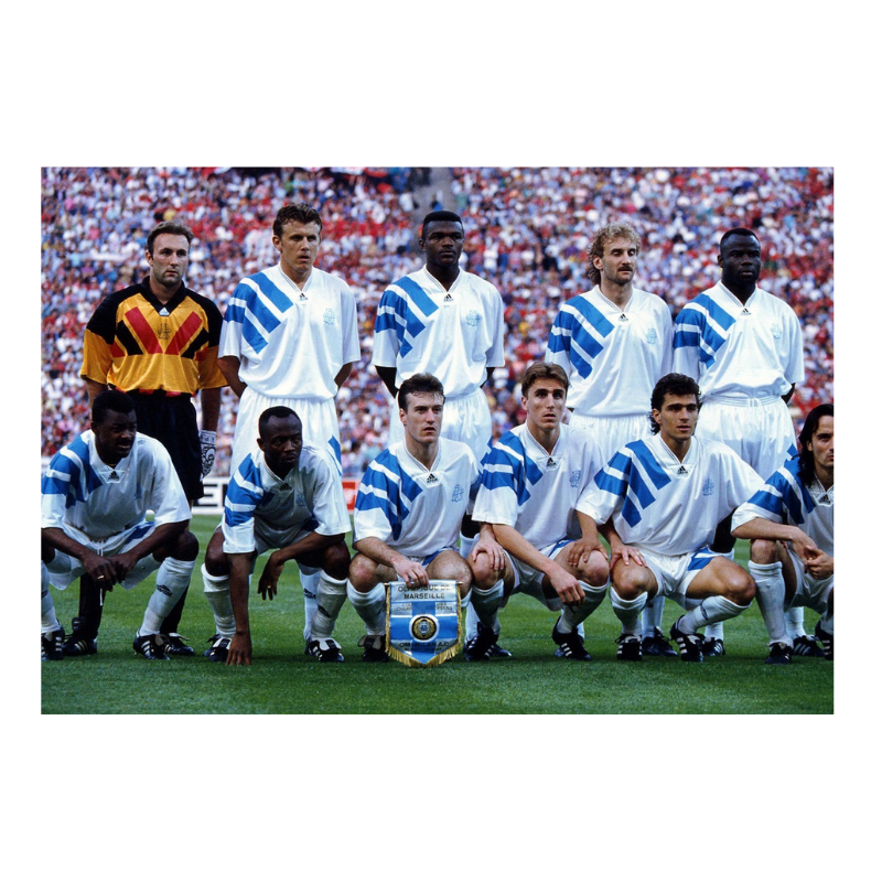 Foto della squadra dell'Olympique Marsiglia, finale 1993