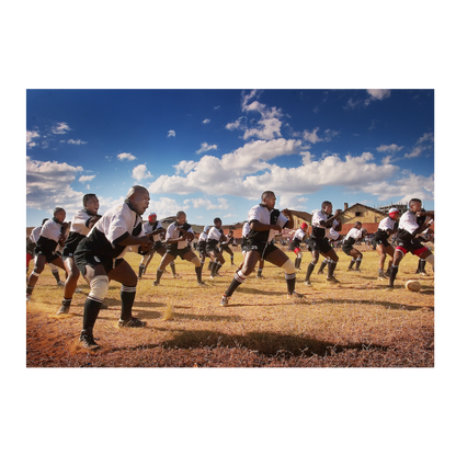 100 men and one woman in a stadium, 1973