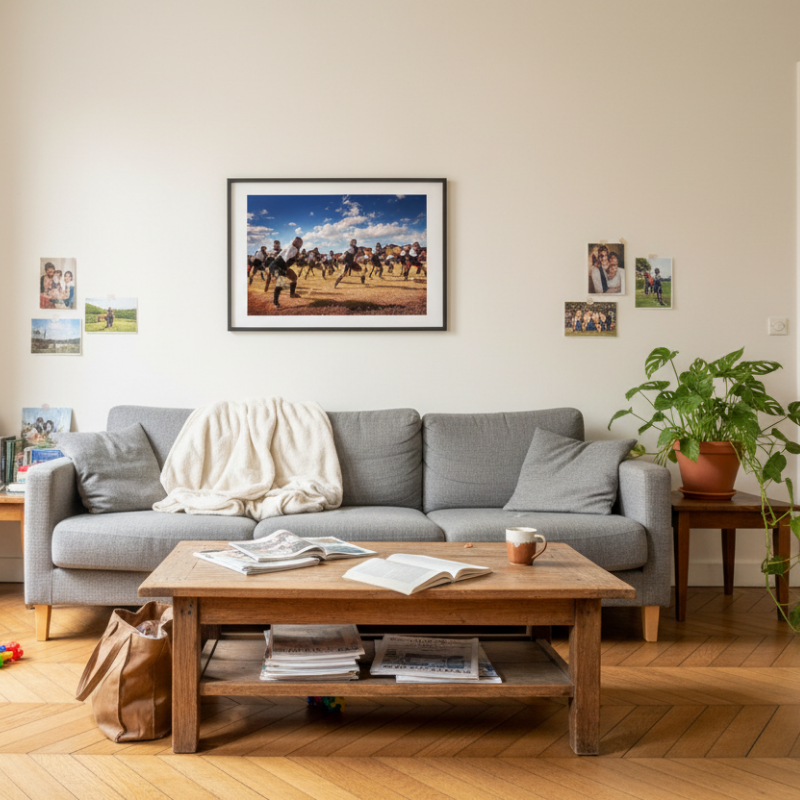 100 men and one woman in a stadium, 1973