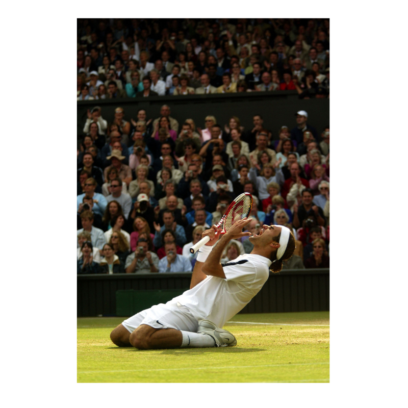 Joy from Federer, Wimbledon 2004