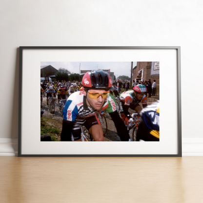Jalabert on the cobblestones of Paris-Roubaix, 1990