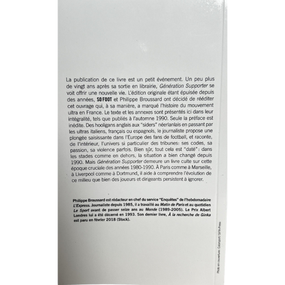 Livre "Génération Supporter" de Philippe Broussard (réédition collector)
