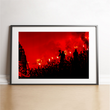 Load image into Gallery viewer, The Vélodrome and the Marseille capo under the smoke, 2023