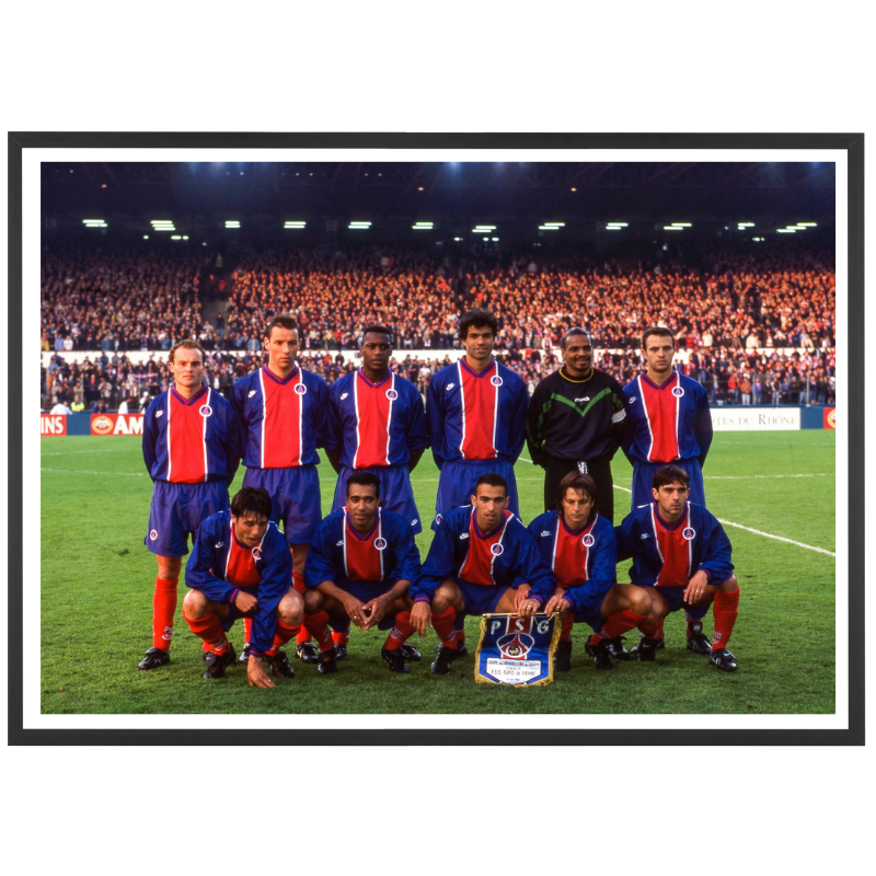 Foto di squadra del Paris Saint-Germain, finale del 1996