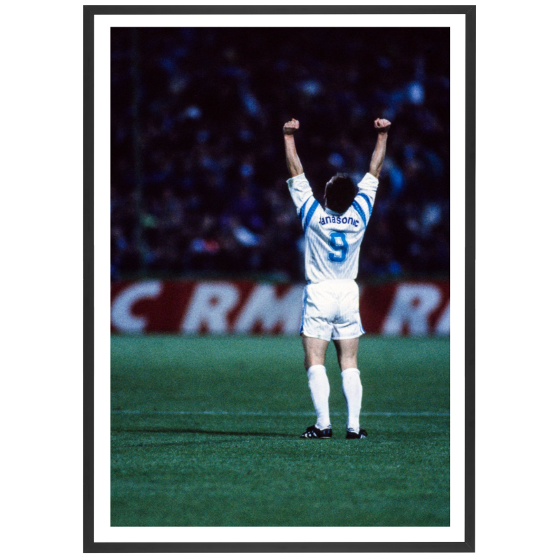 Jean-Pierre Papin fête le titre de l'OM, 1991